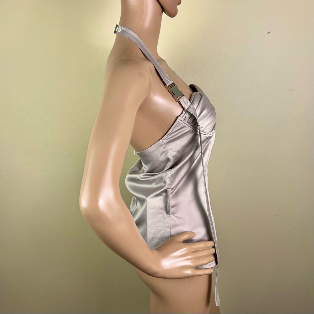 NEW ROKH BEIGE BUSTIER HALTER TOP - Picture 6 of 10